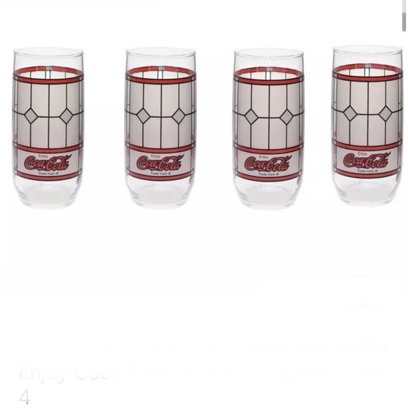 NWOT 4 Coca Cola Stained Tumbler Glasses - Picture 2 of 6